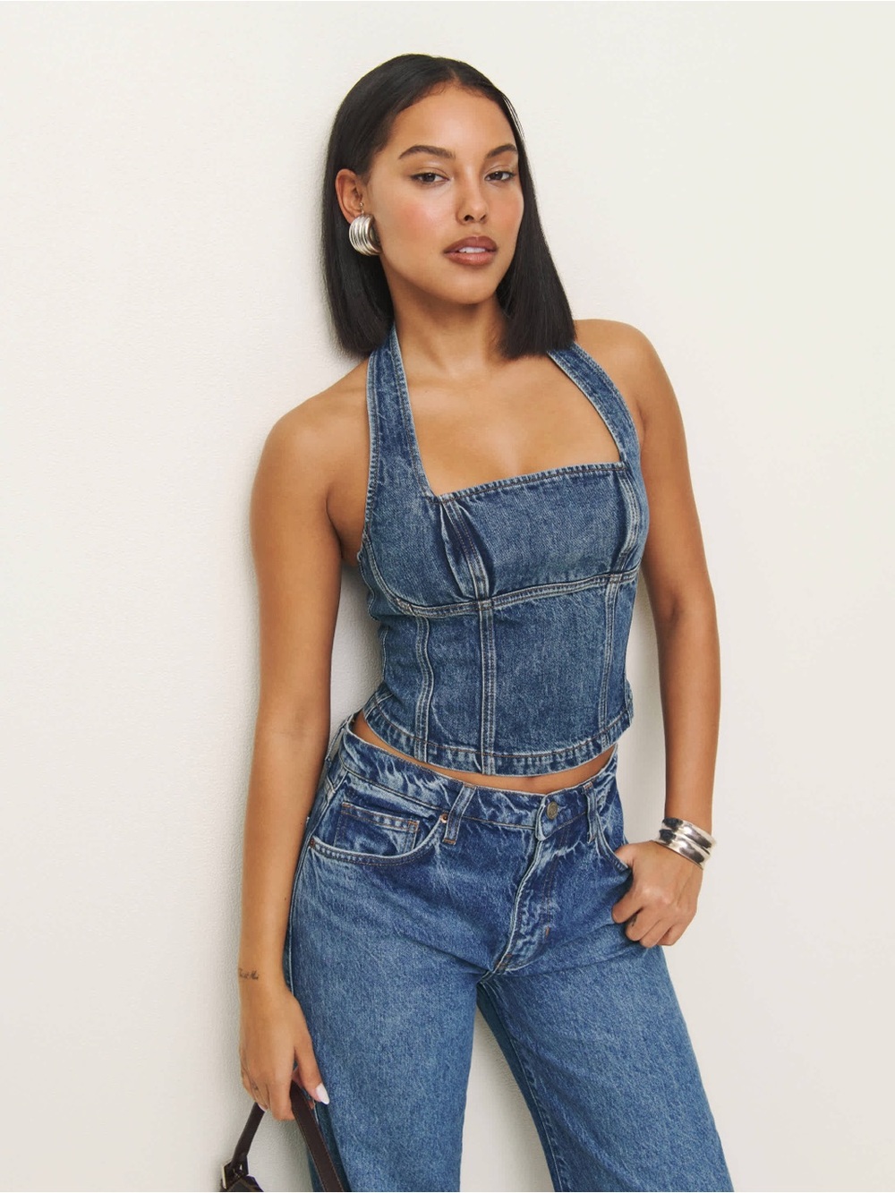 Reformation Lucinda Denim top size 2
